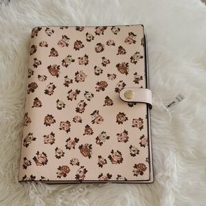 Coach Pink Floral Planner with Snap Closure